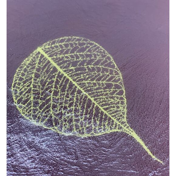 Signed Annieglass USA Fallen Leaf Cranberry Art Glass Slab Plate 8” 32/37 - Picture 3 of 7